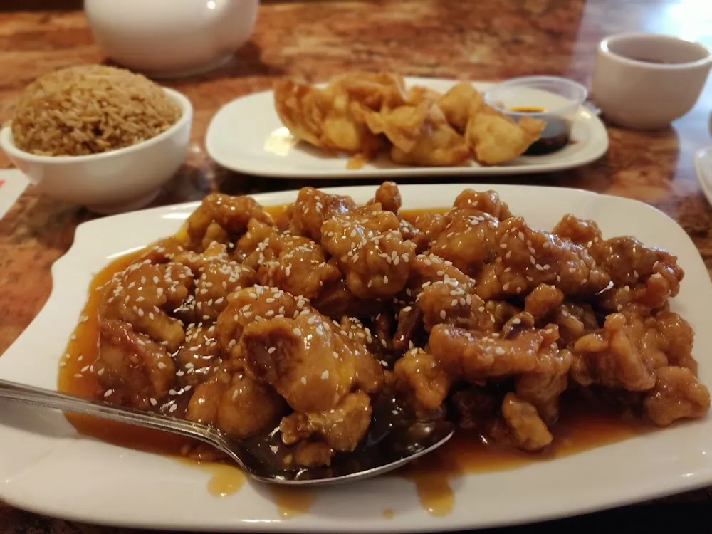 Sesame Chicken Fried Rice Pot Stickers